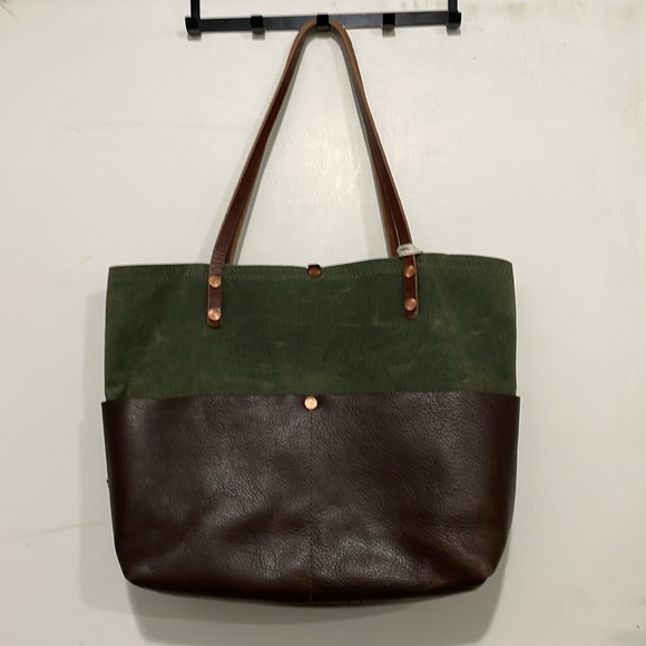 Meanwhile, Back On The Farm olive green utility tote - Picture 3 of 6